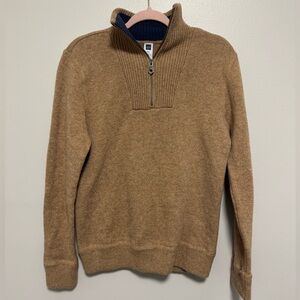 Men’s Gap Tan Lambs Wool Quarter Zip Pullover
